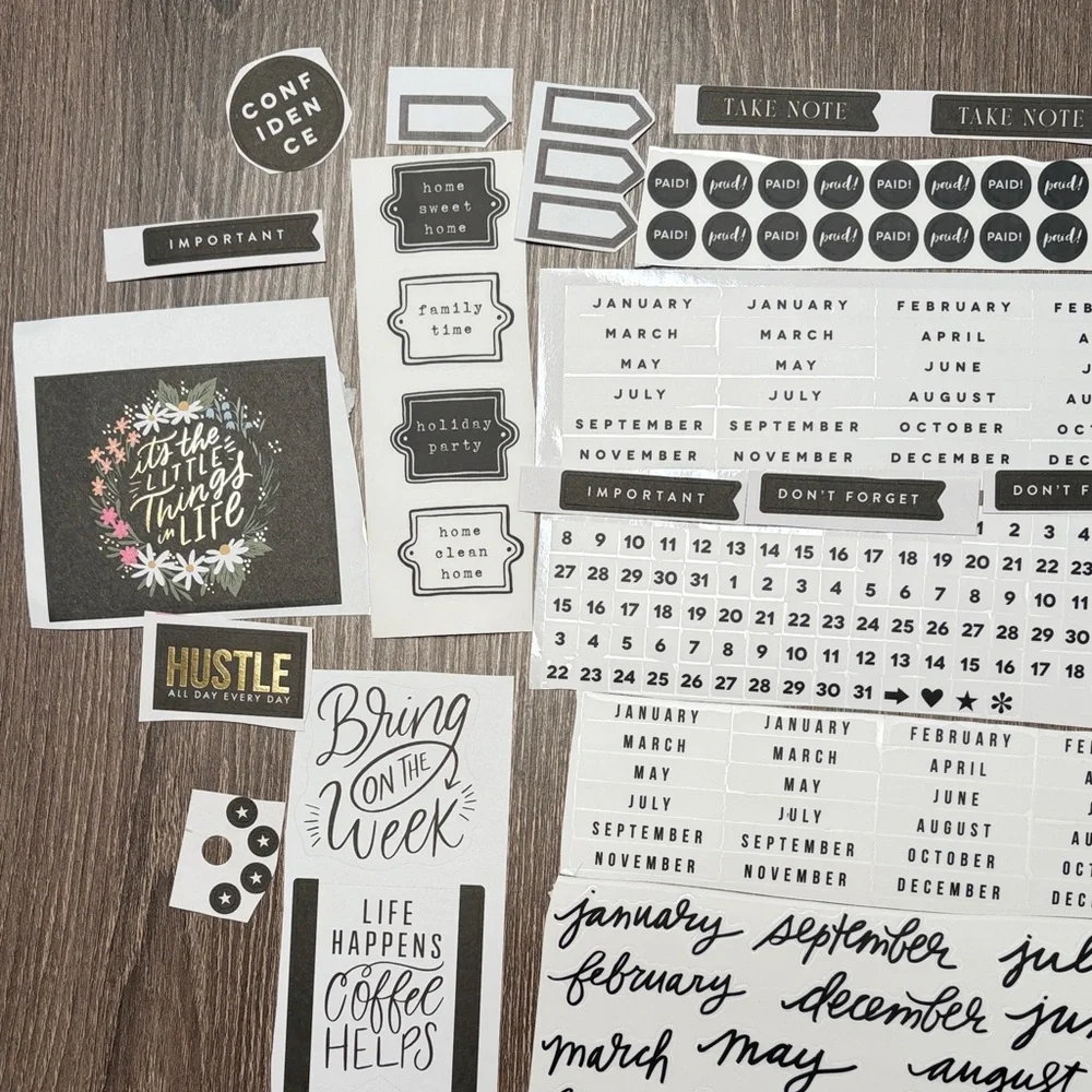 ❤️$5 Black and White Not So Mystery Happy Planner Sticker Set